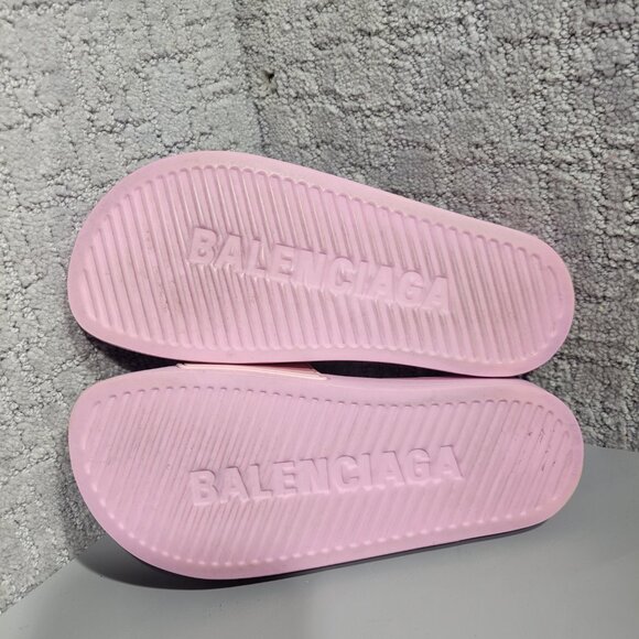 Balenciaga Pool Women’s Size 6 US Pink Piscine Logo Rubber Slide Sandals - Picture 5 of 5